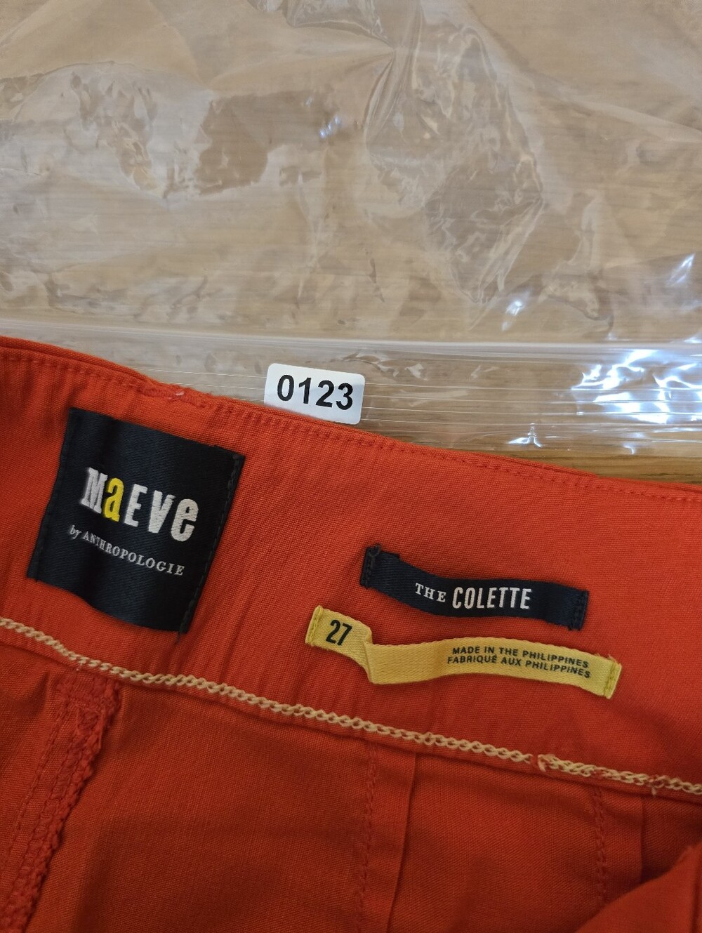 Anthropologie Maeve The Colette Wide Leg Pants Orange 27 Magic Fabric Crop - Picture 6 of 14